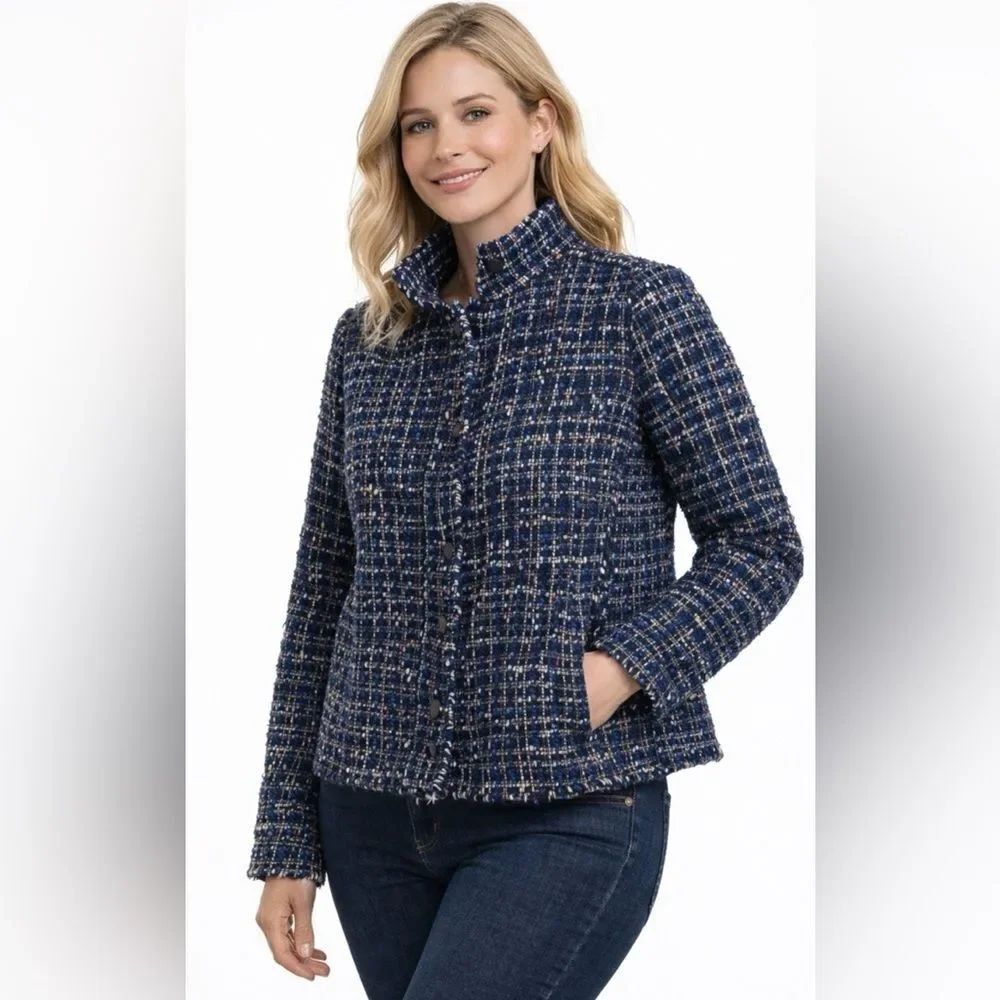 NWT Black & Blue Tweed Blazer